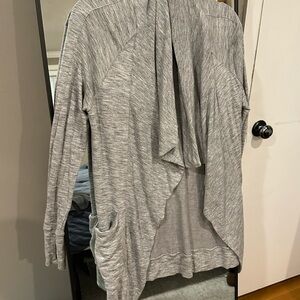 Athleta Gray Magnetic Open Front Cardigan